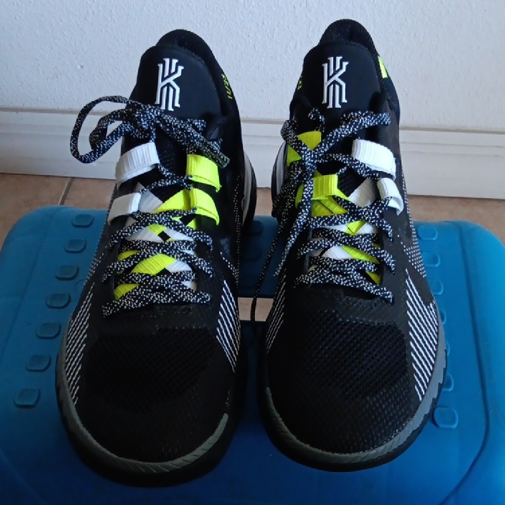 Black and Neon Green Athletic Shoes